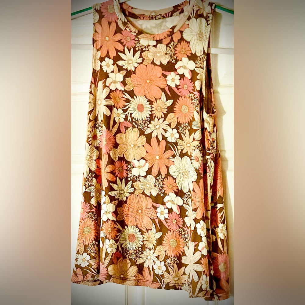 Boho Floral High Neck Flowy Tank